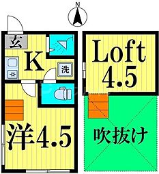 Ｂｉｇ Ａ 1階1Kの間取り