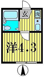 ソフィスター亀有 3階1Kの間取り