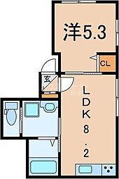 ベルサージュ堀切 1階1LDKの間取り