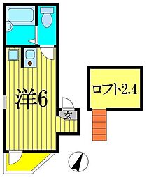 シエスタ堀切 3階ワンルームの間取り