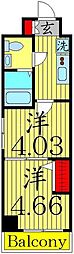 アーバハイツ六町2号館 5階2Kの間取り