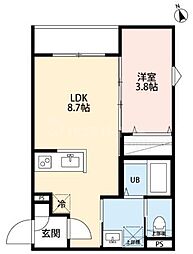 AMALFI(アマルフィ) 1階1LDKの間取り