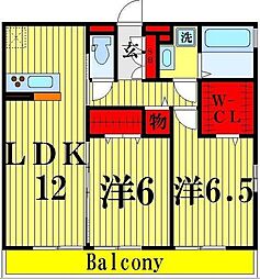 Ｇｒａｎｄ　Ｃｈａｒｉｏｔ 3階2LDKの間取り