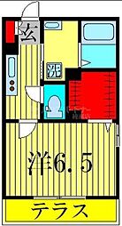 ヴィラ・エトワール 1階1Kの間取り