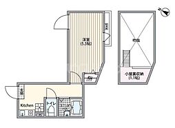 アーバングレイス五反野I 3階1Kの間取り