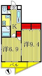 パレス　マーメイド 2階2Kの間取り