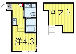 ノベレア 1階ワンルームの間取り