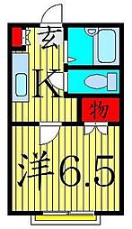 イリスガーデン福寿Ａ 1階1Kの間取り