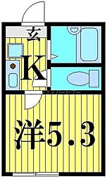 イルトラッツォ梅島 1階1Kの間取り