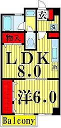 シルバーハイツ 4階1LDKの間取り
