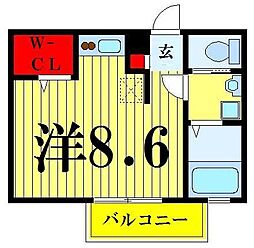 エルミタージュ 3階ワンルームの間取り