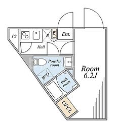 オークノワール綾瀬 3階ワンルームの間取り