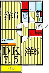 シャルマン 2DKの間取図画像