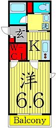 フェリーチェ 1Kの間取図画像