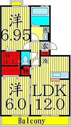 エスペランサ 2LDKの間取図画像