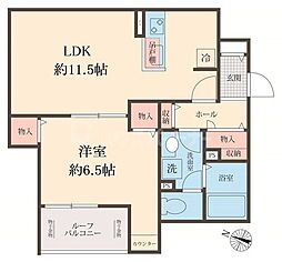 スマイル K 1LDKの間取図画像