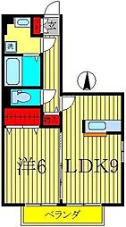 プランドール1 1DKの間取図画像