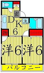 吉田ビル 2DKの間取図画像