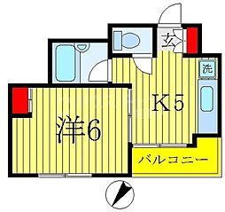 インペリアルホリウチ壱番館 1Kの間取図画像