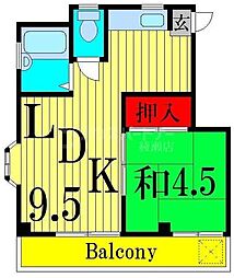 富士見コーポ 1LDKの間取図画像