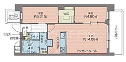 プレジオ北綾瀬ASIAN 2LDKの間取図画像