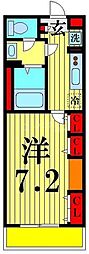 ブランシュバル五反野 1Kの間取図画像