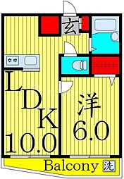 エレガンス綾瀬フィフス 1LDKの間取図画像