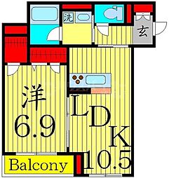 ルミエール 1LDKの間取図画像