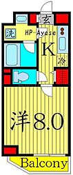 クレヴィスタ梅島 1Kの間取図画像