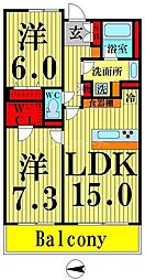 ロイヤルパークス西新井 2LDKの間取図画像