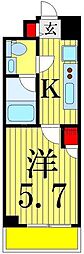 ライジングプレイス堀切 1Kの間取図画像