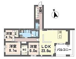 クレスティーク 3LDKの間取図画像