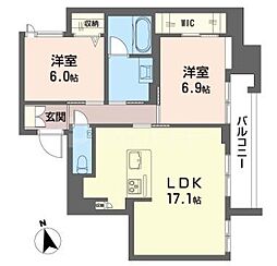 クレスティーク 2LDKの間取図画像