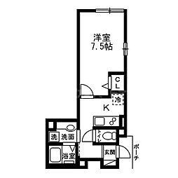 (仮)足立区大谷田AS0519 新築長屋住宅 ワンルームの間取図画像