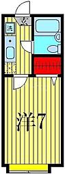 シャンブルアヤセH棟 1Kの間取図画像