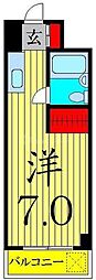 エレガンス綾瀬フィフス ワンルームの間取図画像