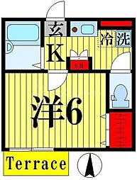 ベルダビレッジオ2 1Kの間取図画像