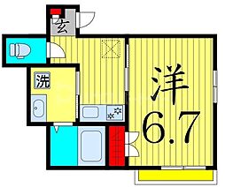 ヘーベルメゾン北綾瀬 1Kの間取図画像