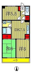 綾東ヴィレッジ壱番館 3DKの間取図画像