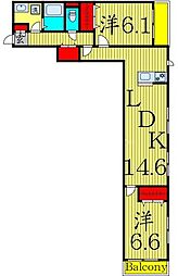 (仮称)足立区中央本町3丁目新築 2LDKの間取図画像