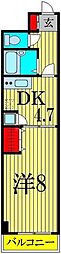 レジデンスクラモト 1DKの間取図画像
