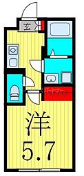 Lotso亀有 1Kの間取図画像