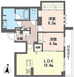 ラ ダフネ 2LDKの間取図画像