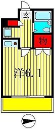 本田ビル ワンルームの間取図画像
