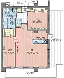 プレジオ北綾瀬ASIAN 2LDKの間取図画像