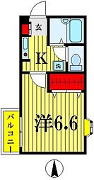 ベルダビレッジオ2 1Kの間取図画像