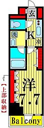 フュージョナル北綾瀬 1Kの間取図画像