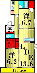 HIKARI2West 2LDKの間取図画像