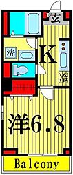 プリモパッソK 1Kの間取図画像