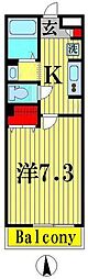 ムーンドレイク 1Kの間取図画像